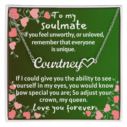 For my wife, love you endlessly, Name Necklace + Heart Character (w/MC)