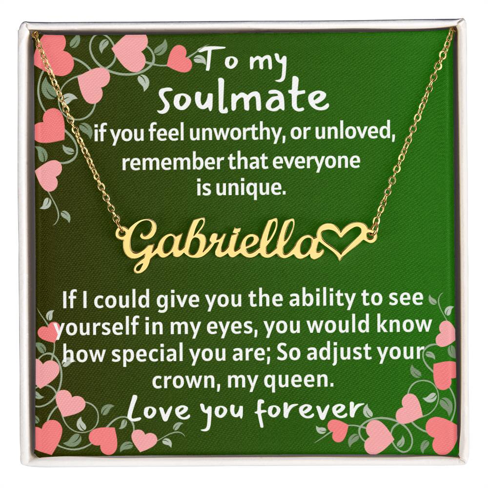 For my wife, love you endlessly, Name Necklace + Heart Character (w/MC)