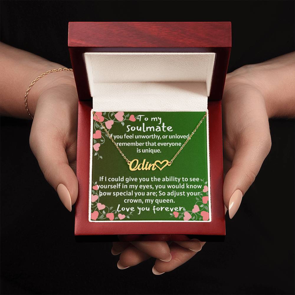 For my wife, love you endlessly, Name Necklace + Heart Character (w/MC)