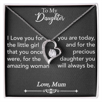 For my daughter, I love  you, Forever Love Necklace with On Demand Message Card