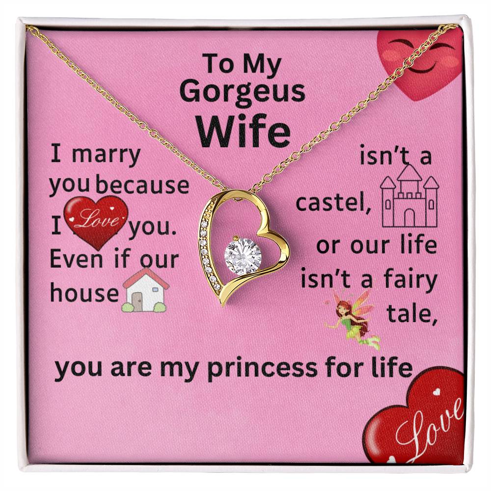 For my wife, I love you forever, Forever Love Necklace with On Demand Message Card